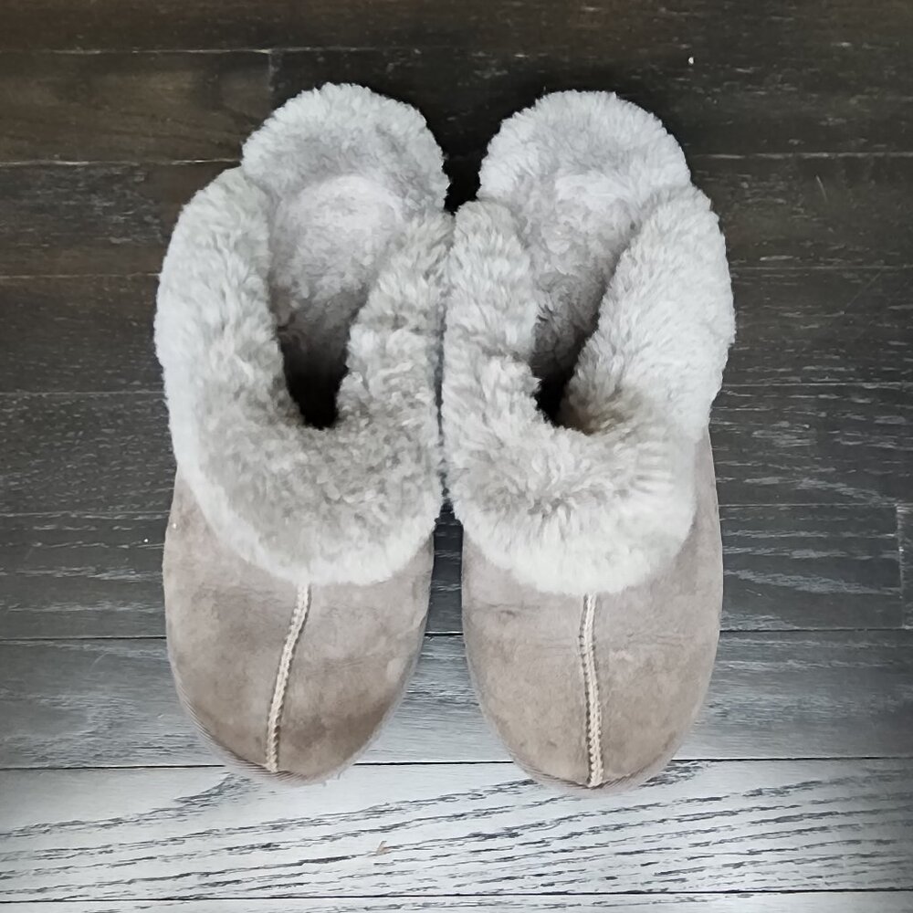 Grey Suede Clog Slippers | Size 10 - Picture 1 of 2